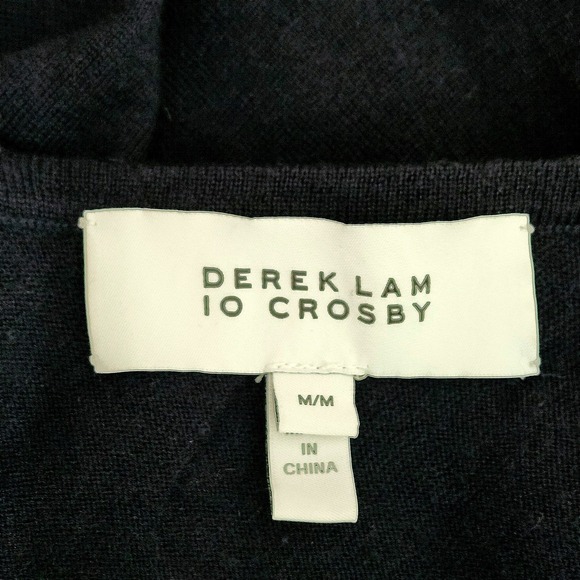 Derek Lam 10 Crosby Ventura V-Neck Sweater Medium Navy Wool Silk Cashmere - Picture 7 of 9